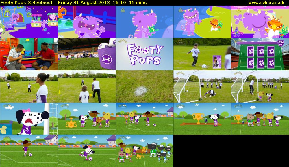 Footy Pups (CBeebies) Friday 31 August 2018 16:10 - 16:25