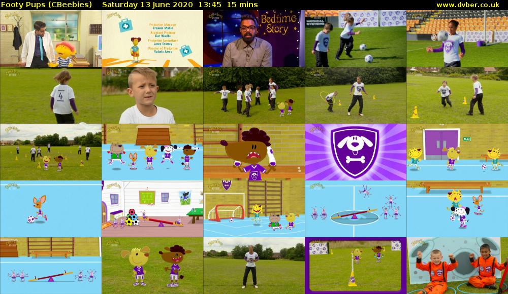 Footy Pups (CBeebies) Saturday 13 June 2020 13:45 - 14:00