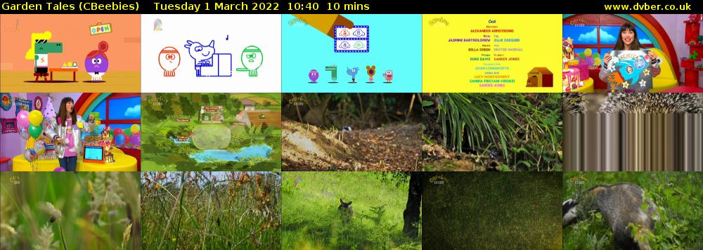 Garden Tales (CBeebies) Tuesday 1 March 2022 10:40 - 10:50