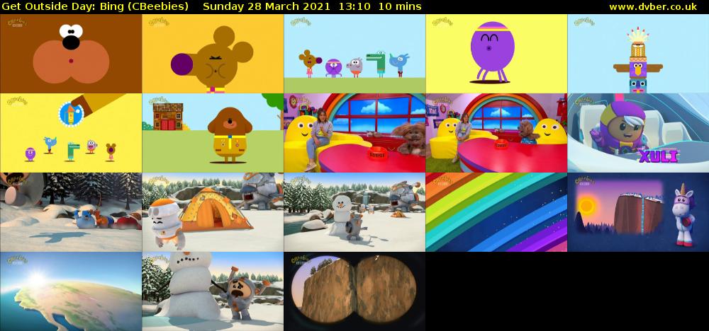 Get Outside Day: Bing (CBeebies) Sunday 28 March 2021 13:10 - 13:20