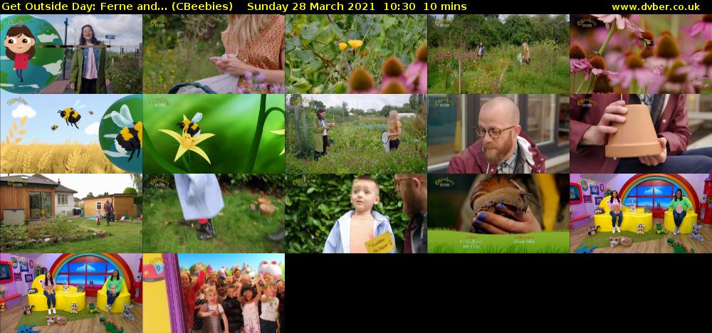 Get Outside Day: Ferne and... (CBeebies) Sunday 28 March 2021 10:30 - 10:40