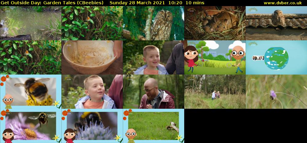 Get Outside Day: Garden Tales (CBeebies) Sunday 28 March 2021 10:20 - 10:30