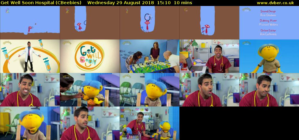 Get Well Soon Hospital (CBeebies) Wednesday 29 August 2018 15:10 - 15:20