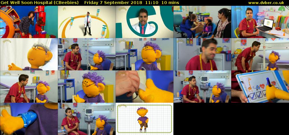 Get Well Soon Hospital (CBeebies) Friday 7 September 2018 11:10 - 11:20