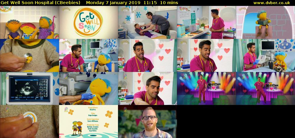 Get Well Soon Hospital (CBeebies) Monday 7 January 2019 11:15 - 11:25