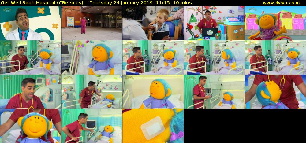 Get Well Soon Hospital (CBeebies) Thursday 24 January 2019 11:15 - 11:25