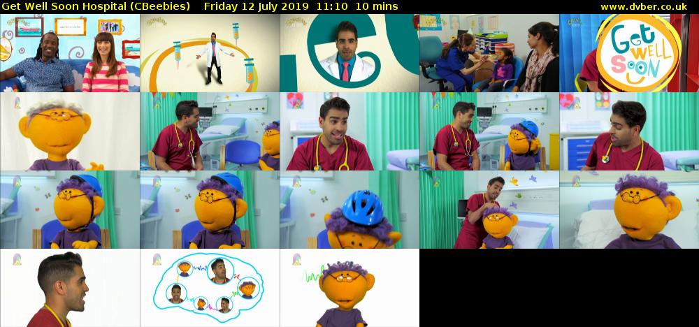 Get Well Soon Hospital (CBeebies) Friday 12 July 2019 11:10 - 11:20