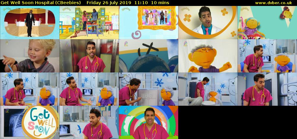 Get Well Soon Hospital (CBeebies) Friday 26 July 2019 11:10 - 11:20