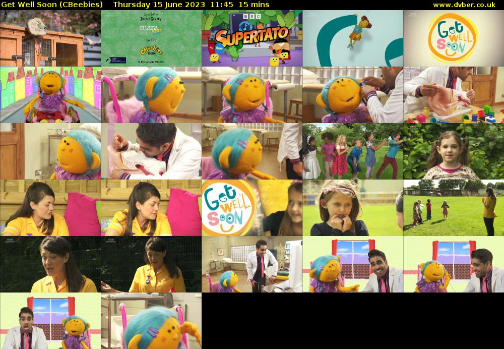 Get Well Soon (CBeebies) Thursday 15 June 2023 11:45 - 12:00