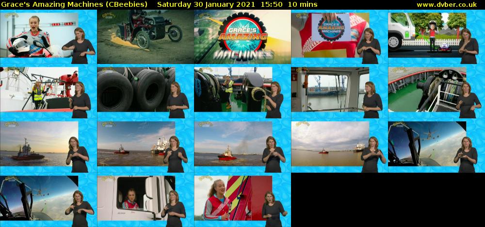 Grace's Amazing Machines (CBeebies) Saturday 30 January 2021 15:50 - 16:00