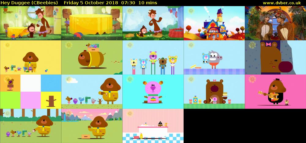 Hey Duggee (CBeebies) Friday 5 October 2018 07:30 - 07:40