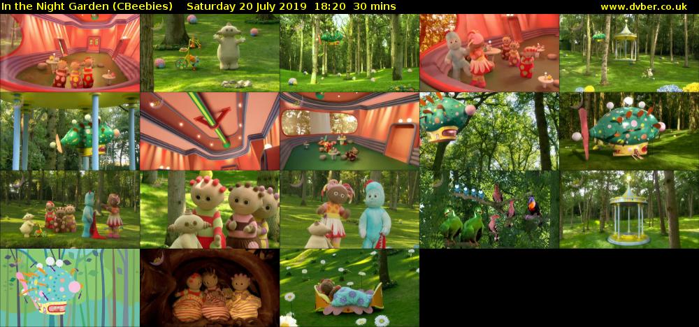 In the Night Garden (CBeebies) Saturday 20 July 2019 18:20 - 18:50