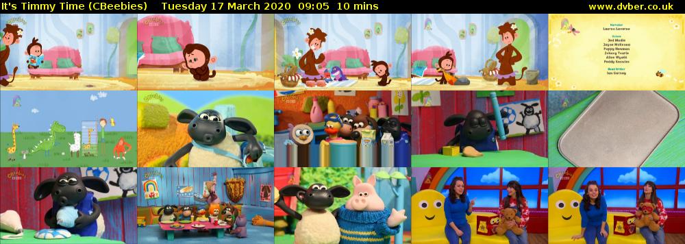 It's Timmy Time (CBeebies) Tuesday 17 March 2020 09:05 - 09:15