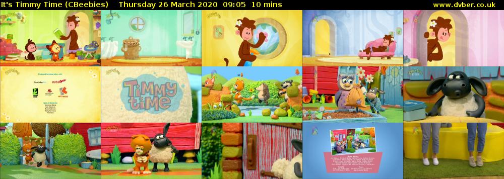 It's Timmy Time (CBeebies) Thursday 26 March 2020 09:05 - 09:15