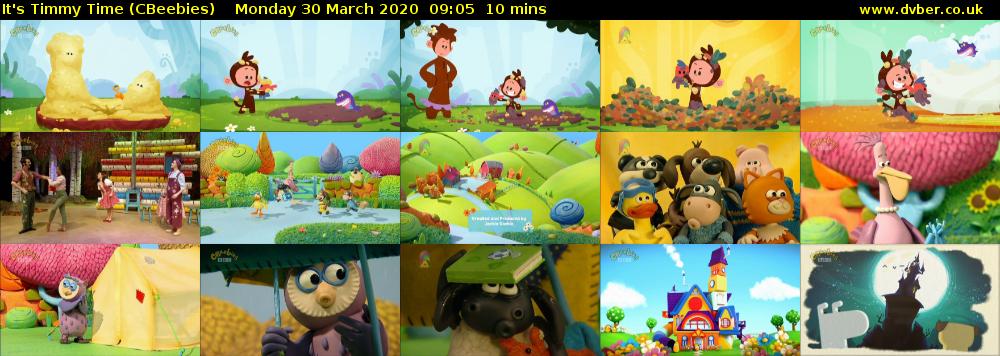 It's Timmy Time (CBeebies) Monday 30 March 2020 09:05 - 09:15