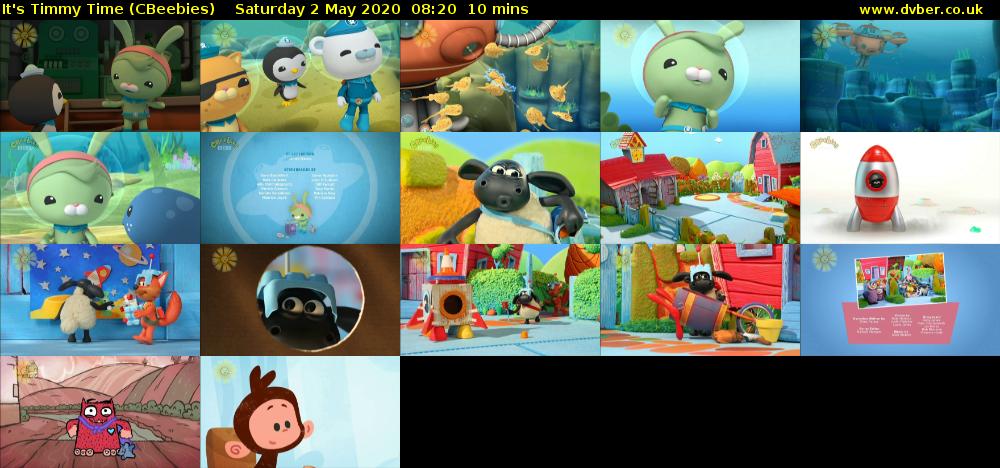 It's Timmy Time (CBeebies) Saturday 2 May 2020 08:20 - 08:30