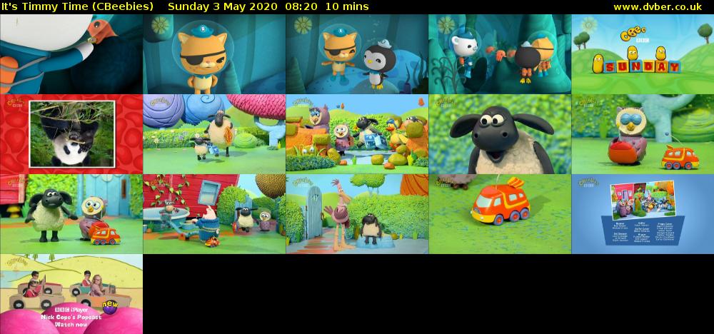 It's Timmy Time (CBeebies) Sunday 3 May 2020 08:20 - 08:30