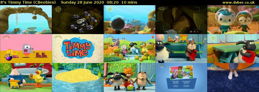 It's Timmy Time (CBeebies) Sunday 28 June 2020 08:20 - 08:30