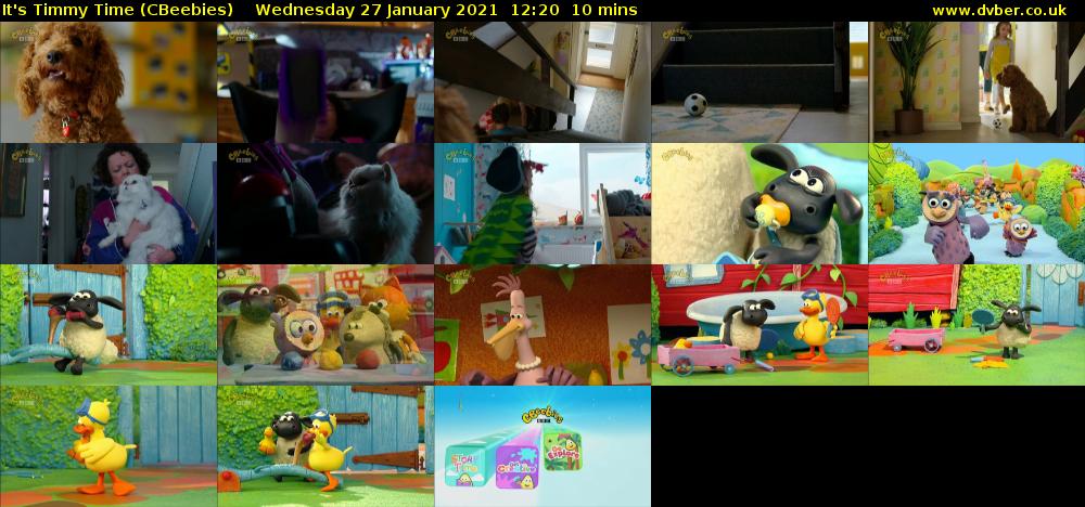 It's Timmy Time (CBeebies) Wednesday 27 January 2021 12:20 - 12:30