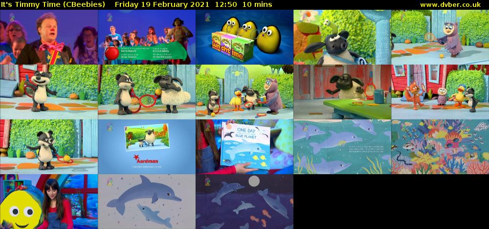 It's Timmy Time (CBeebies) Friday 19 February 2021 12:50 - 13:00
