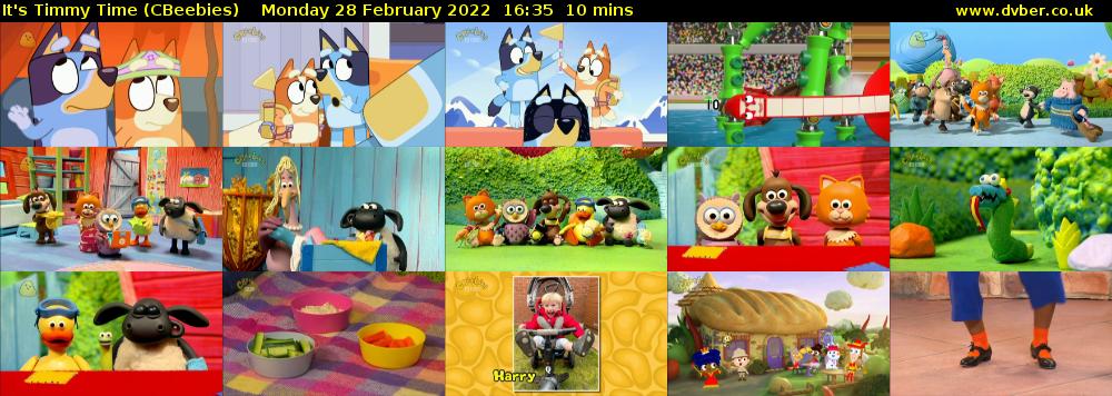 It's Timmy Time (CBeebies) Monday 28 February 2022 16:35 - 16:45