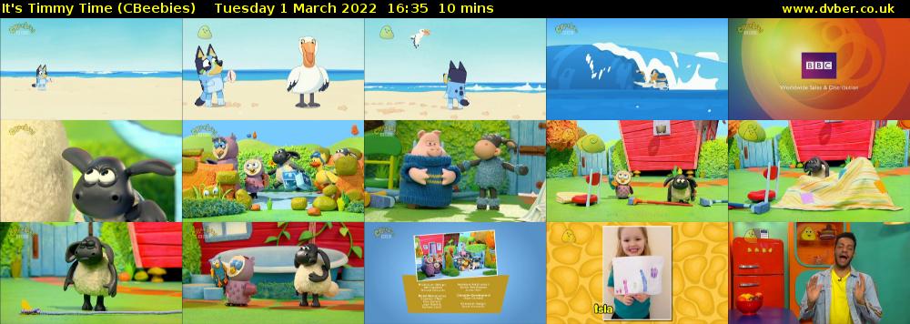 It's Timmy Time (CBeebies) Tuesday 1 March 2022 16:35 - 16:45