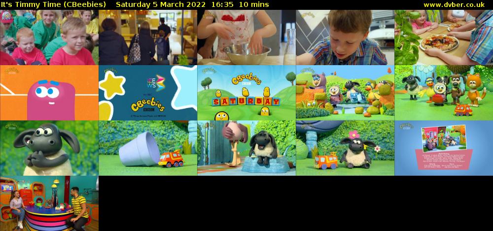 It's Timmy Time (CBeebies) Saturday 5 March 2022 16:35 - 16:45