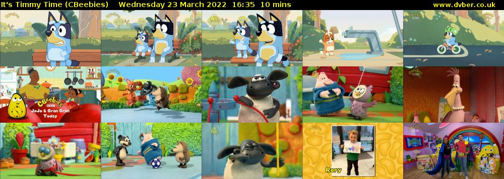 It's Timmy Time (CBeebies) Wednesday 23 March 2022 16:35 - 16:45