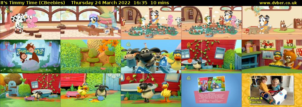 It's Timmy Time (CBeebies) Thursday 24 March 2022 16:35 - 16:45