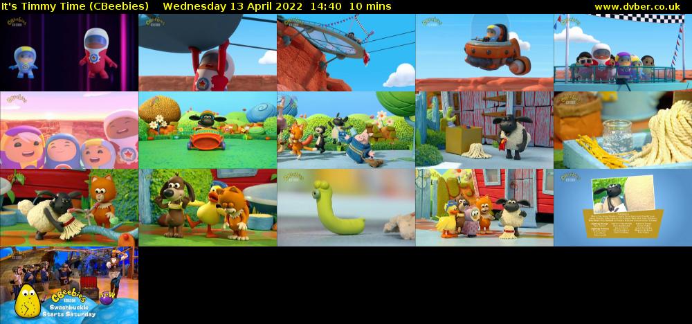 It's Timmy Time (CBeebies) Wednesday 13 April 2022 14:40 - 14:50