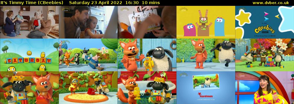 It's Timmy Time (CBeebies) Saturday 23 April 2022 16:30 - 16:40