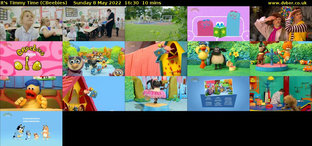 It's Timmy Time (CBeebies) Sunday 8 May 2022 16:30 - 16:40
