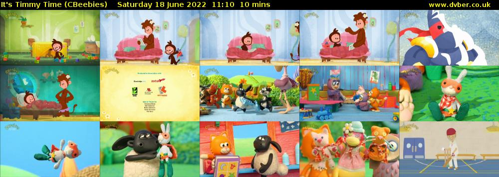 It's Timmy Time (CBeebies) Saturday 18 June 2022 11:10 - 11:20