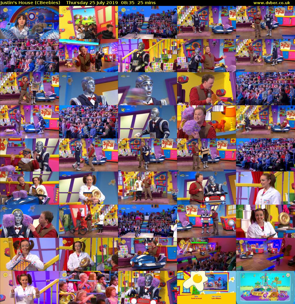 Justin's House (CBeebies) Thursday 25 July 2019 08:35 - 09:00