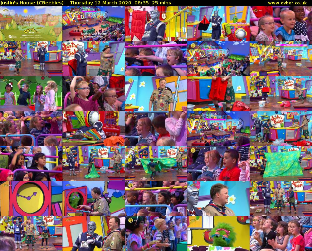 Justin's House (CBeebies) Thursday 12 March 2020 08:35 - 09:00