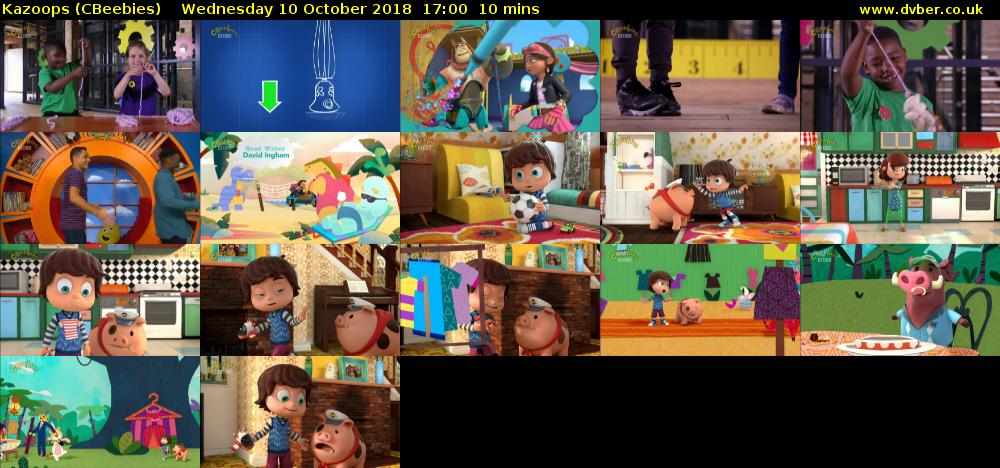 Kazoops (CBeebies) Wednesday 10 October 2018 17:00 - 17:10