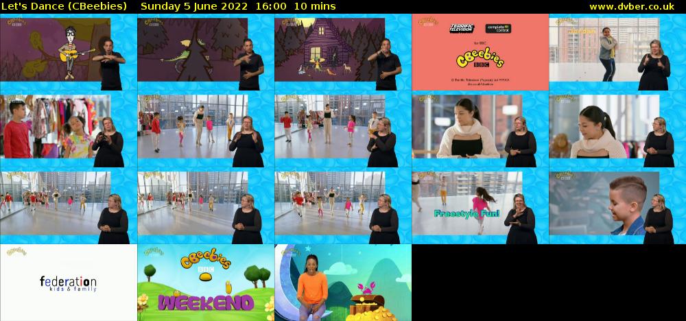 Let's Dance (CBeebies) Sunday 5 June 2022 16:00 - 16:10