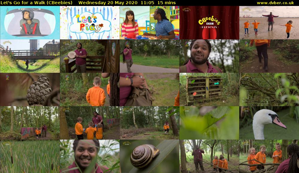 Let's Go For A Walk (CBeebies) Wednesday 20 May 2020 11:05 - 11:20