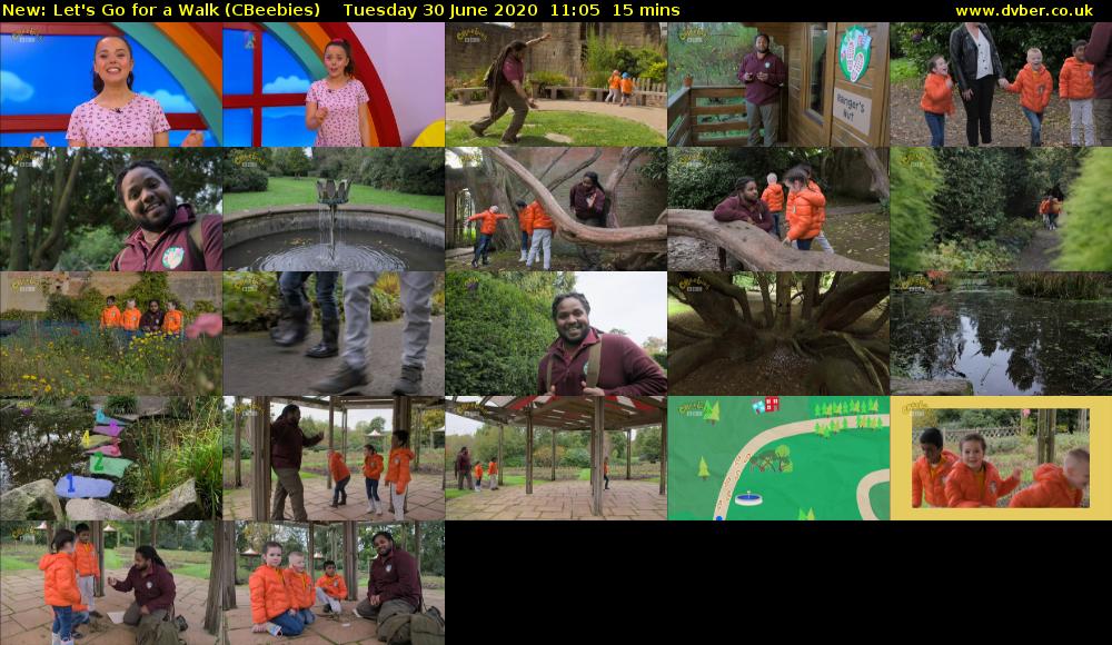 Let's Go For A Walk (CBeebies) Tuesday 30 June 2020 11:05 - 11:20