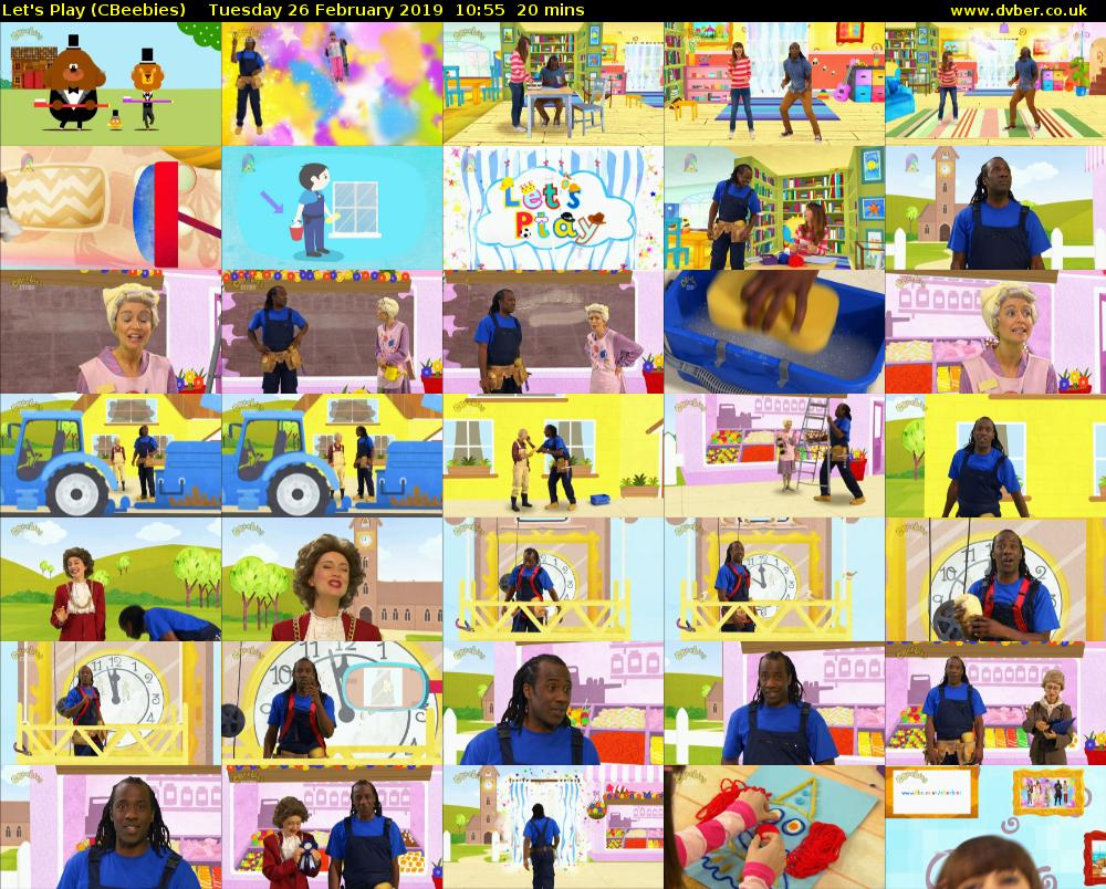 Let's Play (CBeebies) Tuesday 26 February 2019 10:55 - 11:15