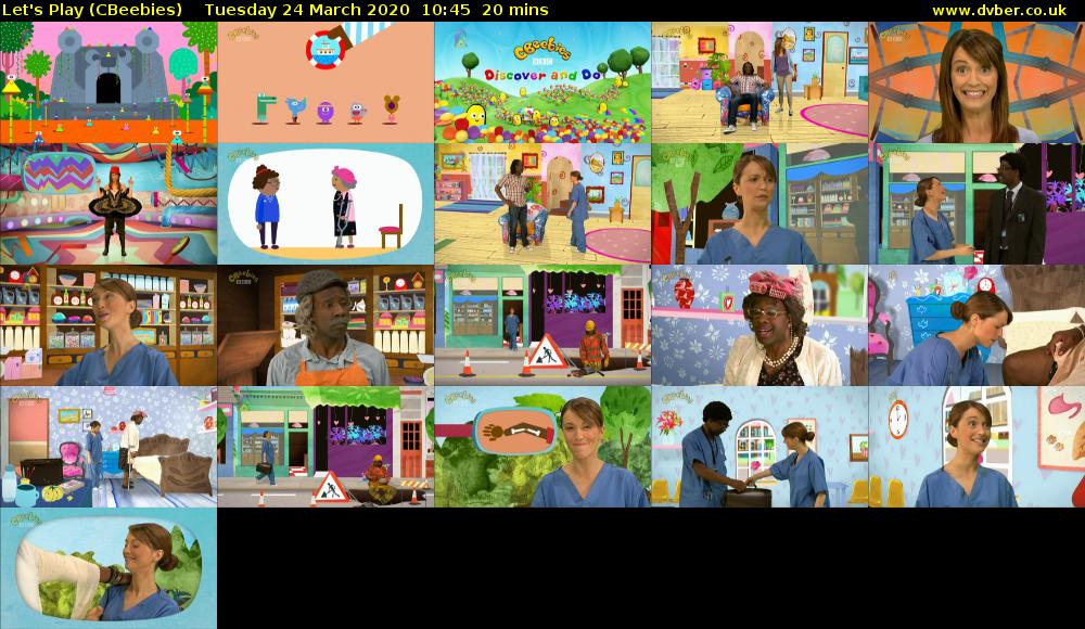 Let's Play (CBeebies) Tuesday 24 March 2020 10:45 - 11:05