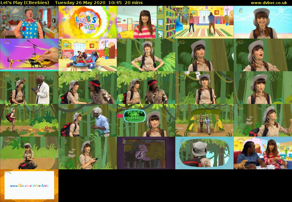 Let's Play (CBeebies) Tuesday 26 May 2020 10:45 - 11:05