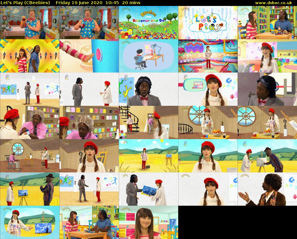 Let's Play (CBeebies) Friday 19 June 2020 10:45 - 11:05