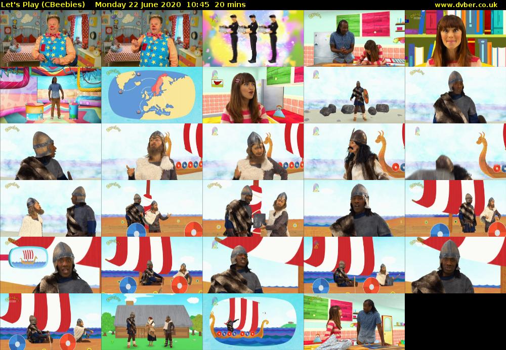 Let's Play (CBeebies) Monday 22 June 2020 10:45 - 11:05