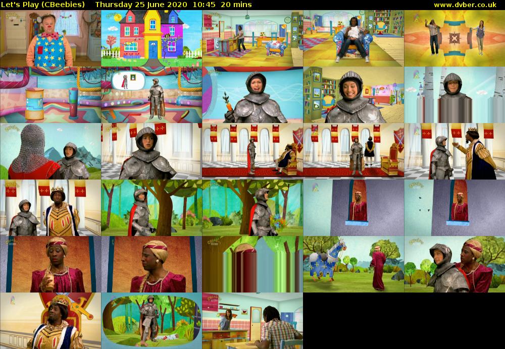 Let's Play (CBeebies) Thursday 25 June 2020 10:45 - 11:05