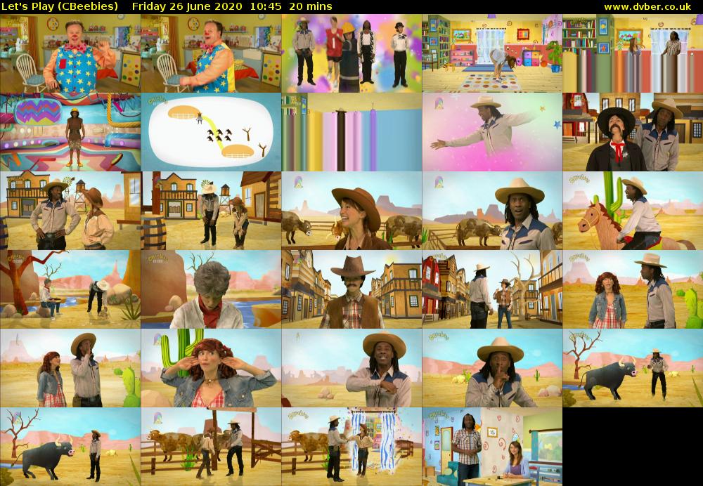 Let's Play (CBeebies) Friday 26 June 2020 10:45 - 11:05