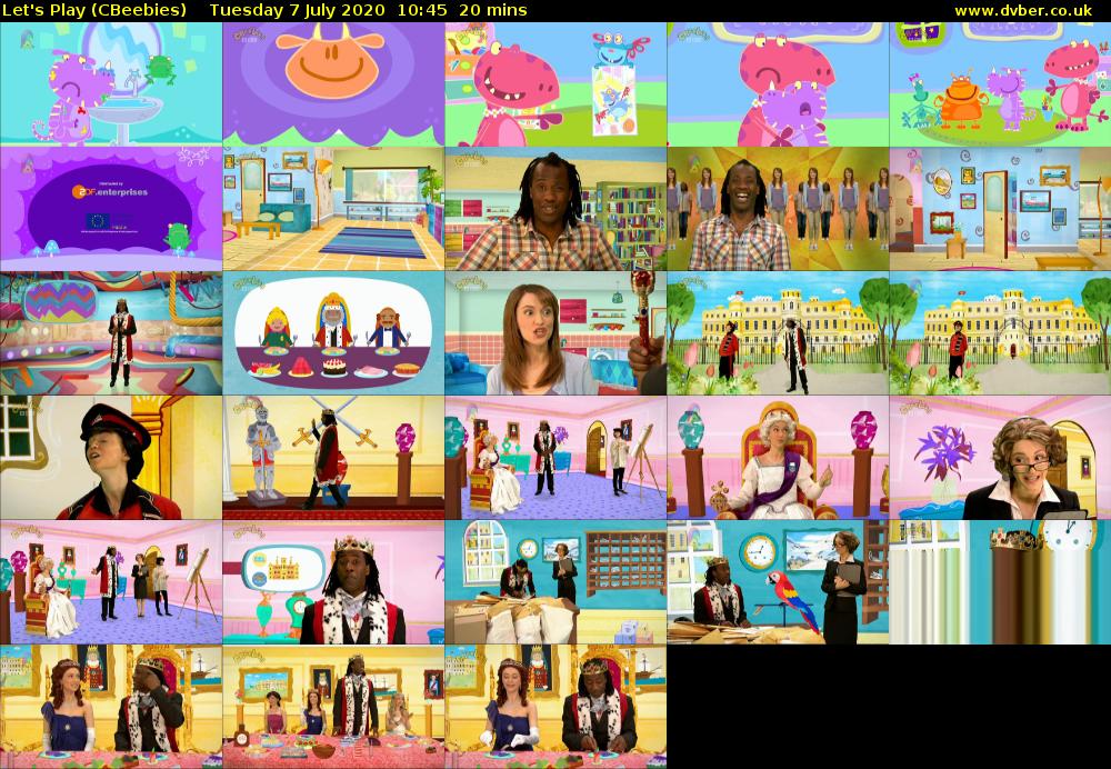 Let's Play (CBeebies) Tuesday 7 July 2020 10:45 - 11:05