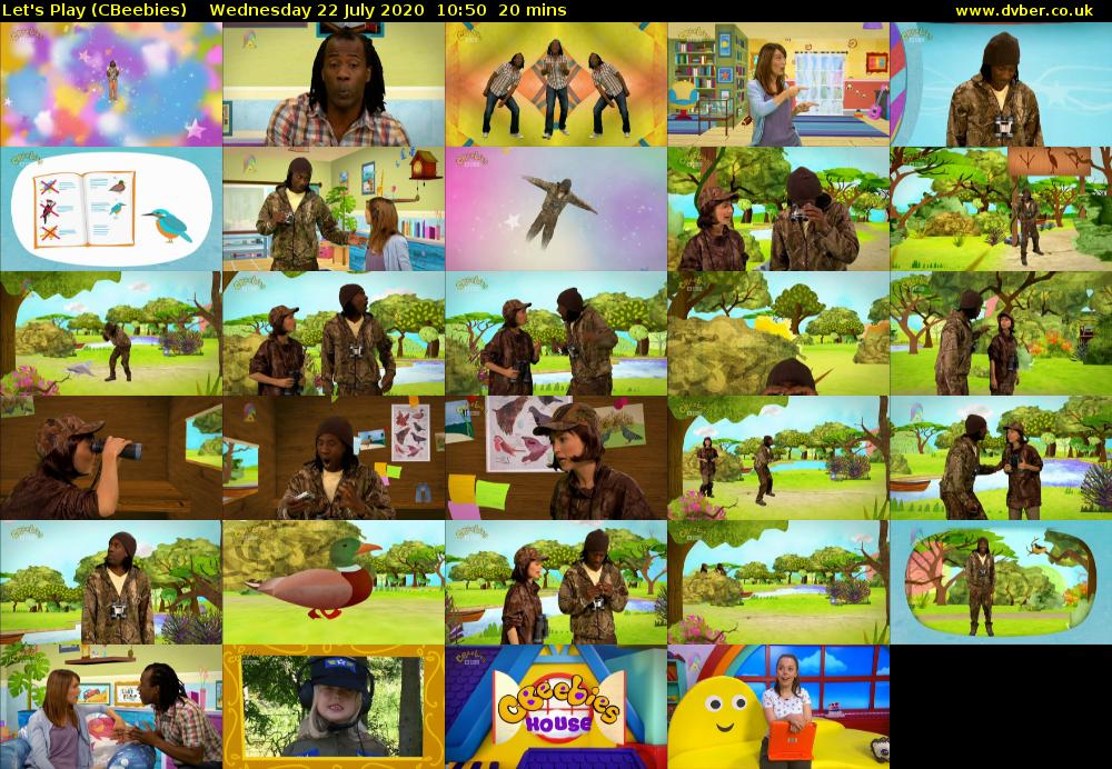 Let's Play (CBeebies) Wednesday 22 July 2020 10:50 - 11:10