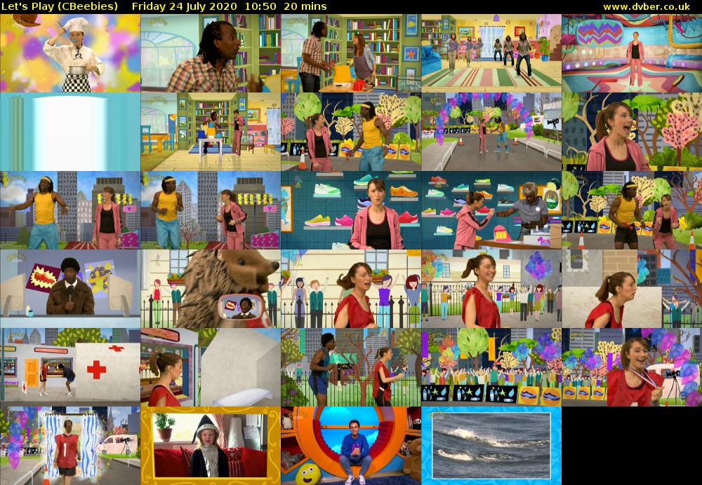 Let's Play (CBeebies) Friday 24 July 2020 10:50 - 11:10