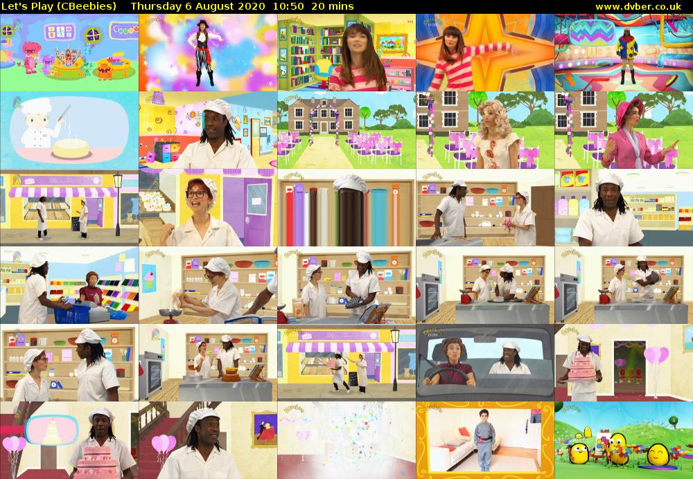 Let's Play (CBeebies) Thursday 6 August 2020 10:50 - 11:10